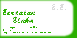 bertalan blahm business card